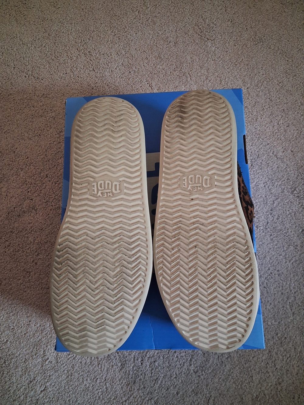 Hey Dude LEATHER Brown Leopard Print Slip-On Shoes - Picture 6 of 6